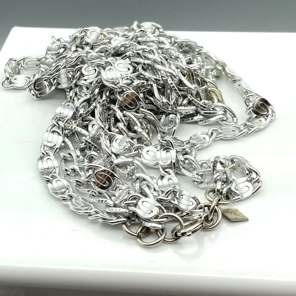Vintage Sarah Coventry Eloxal Necklace, Four Strand Silver Tone Chain - Picture 2 of 4